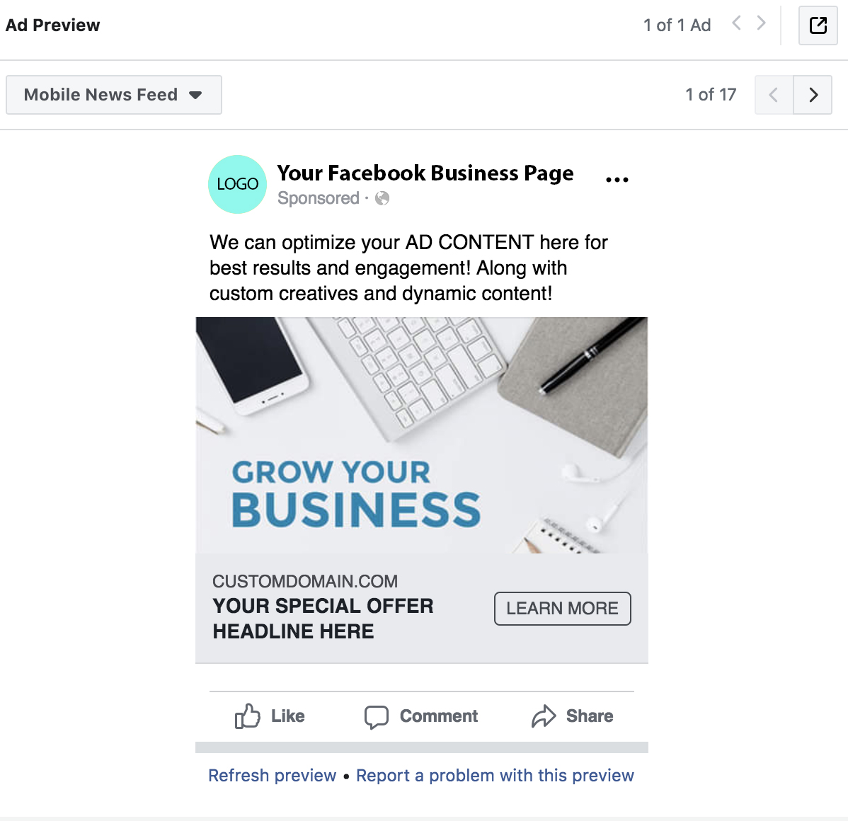 Sample your business Facebook and Instagram Campaigns ads. Get started on your digital marketing ads.